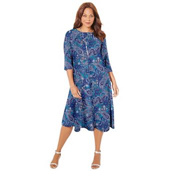 Catherines Women's Plus Size Petite Strawbridge Fit & Flare Dress