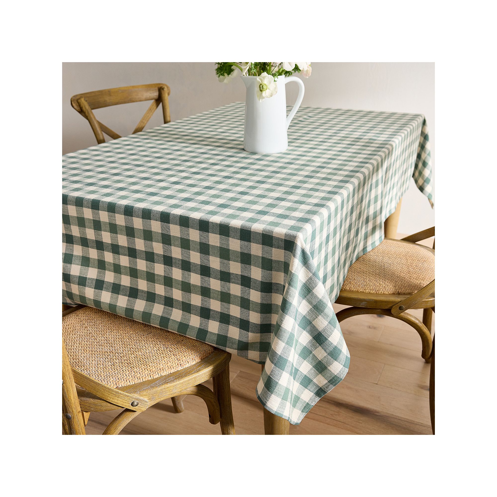 Mingle & Co. Gingham Tablecloth, Green
