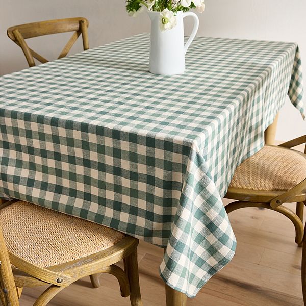 Mingle & Co. Gingham Tablecloth - Green (70" ROUND)