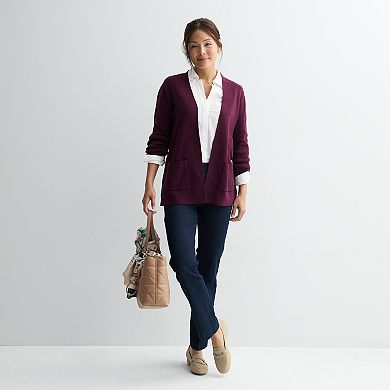 Women's Croft & Barrow® Polished Open Front Cardigan