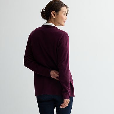 Women's Croft & Barrow® Polished Open Front Cardigan