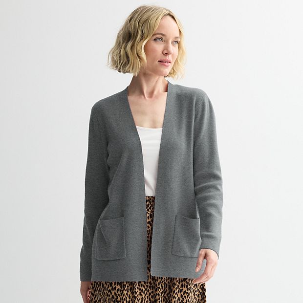 Women's Croft & Barrow® Polished Open Front Cardigan