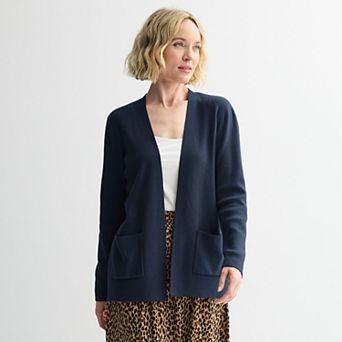 Women's Croft & Barrow® Polished Open Front Cardigan