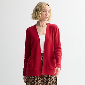 Women's Croft & Barrow® Polished Open Front Cardigan