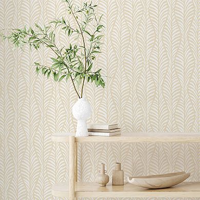Tempaper Block Print Leaves Peel and Stick Wallpaper