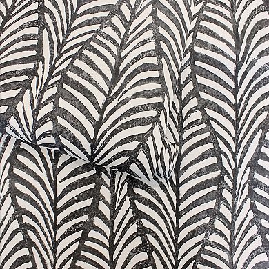 Tempaper Block Print Leaves Peel and Stick Wallpaper