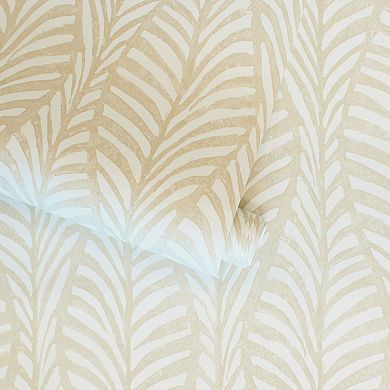 Tempaper Block Print Leaves Peel and Stick Wallpaper