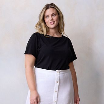 Plus Size LC Lauren Conrad Envelope Neckline T-Shirt