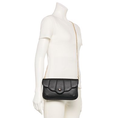 LC Lauren Conrad Suri Scallop Flap Crossbody Bag