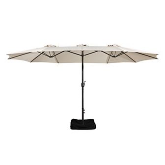 Casainc 15 Ft. Steel Market Patio Umbrella Double-sided Twin Large Patio Umbrella With Base