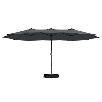 Casainc 15 Ft. Steel Market Patio Umbrella Double-sided Twin Large Patio Umbrella With Base