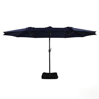 Casainc 15 Ft. Steel Market Patio Umbrella Double-sided Twin Large Patio Umbrella With Base