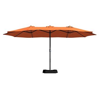 Casainc 15 Ft. Steel Market Patio Umbrella Double-sided Twin Large Patio Umbrella With Base