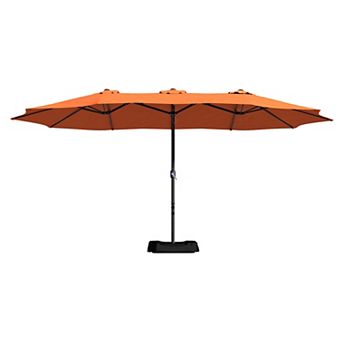 Casainc 15 Ft. Steel Market Patio Umbrella Double-sided Twin Large Patio Umbrella With Base