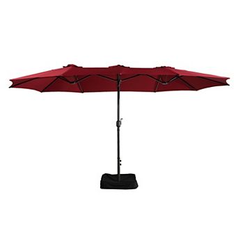 Casainc 15 Ft. Steel Market Patio Umbrella Double-sided Twin Large Patio Umbrella With Base
