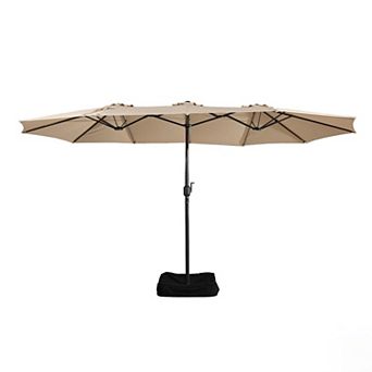 Casainc 15 Ft. Steel Market Patio Umbrella Double-sided Twin Large Patio Umbrella With Base