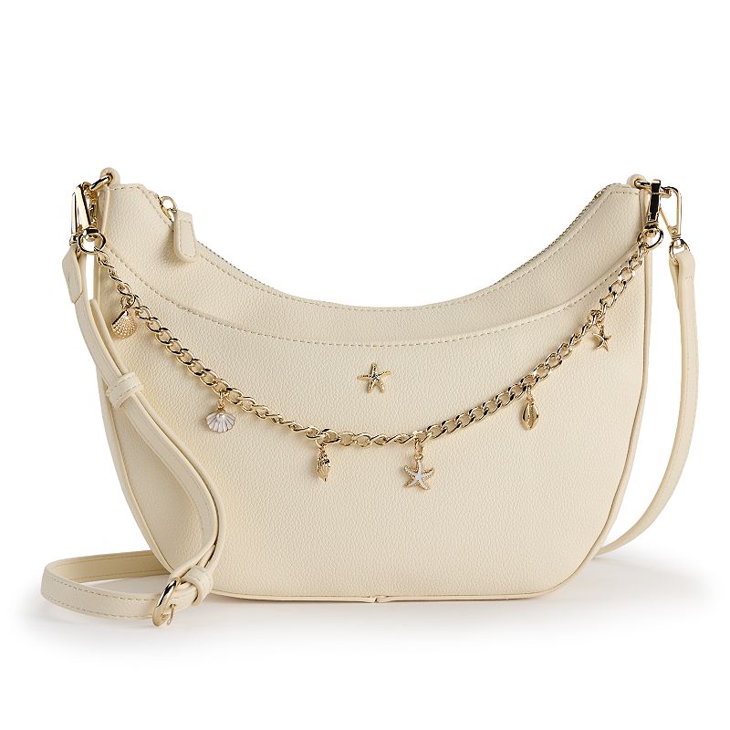LC Lauren Conrad Gianna Chain Shoulder Bag, Ivory Silk