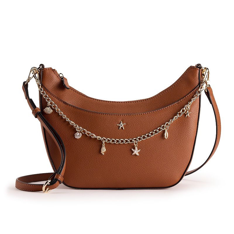 LC Lauren Conrad Gianna Chain Shoulder Bag, Saddle