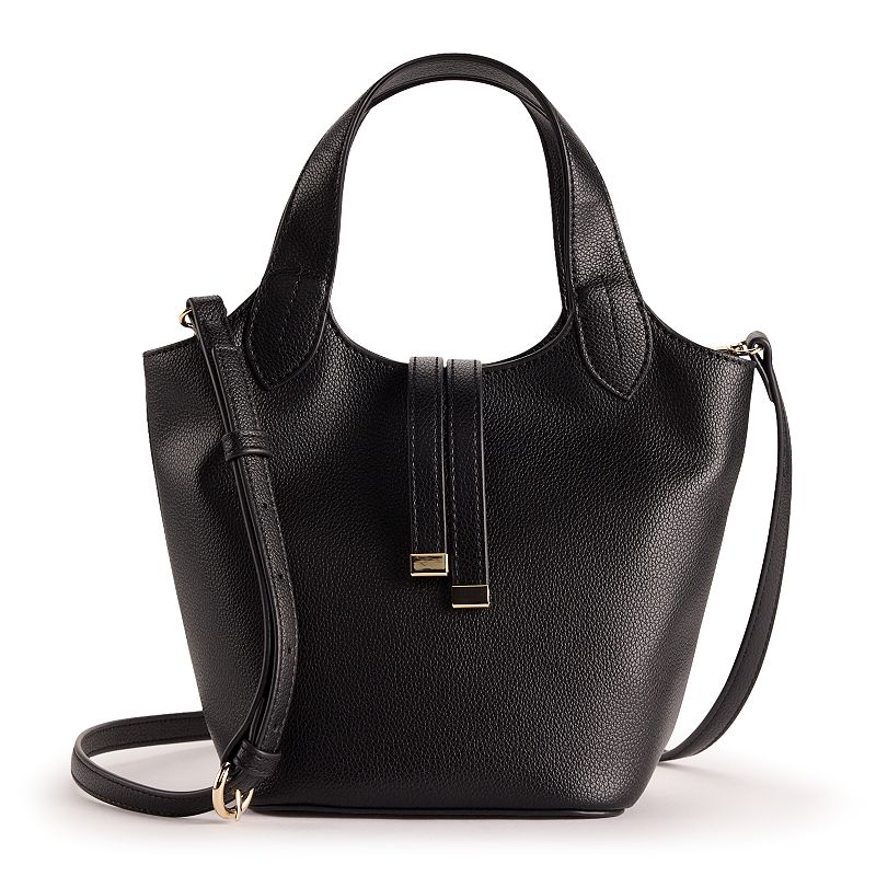 LC Lauren Conrad Soft Tote Crossbody Bag, Black