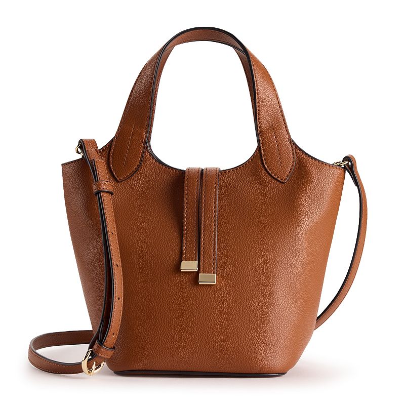 LC Lauren Conrad Soft Tote Crossbody Bag, Saddle