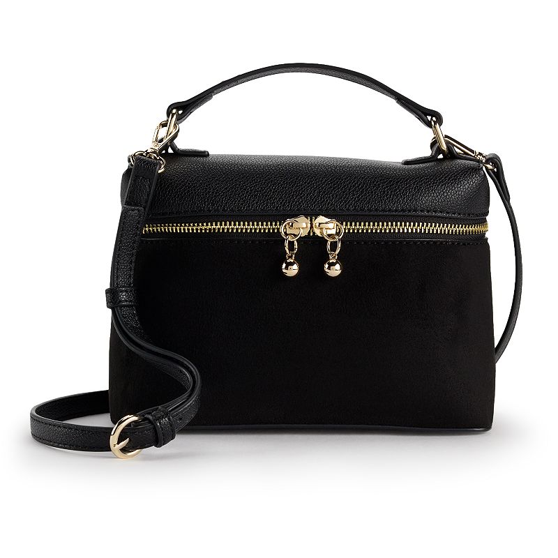 LC Lauren Conrad Kaleigh Top Handle Crossbody Bag, Black