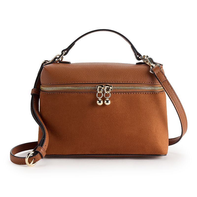 LC Lauren Conrad Kaleigh Top Handle Crossbody Bag, Saddle