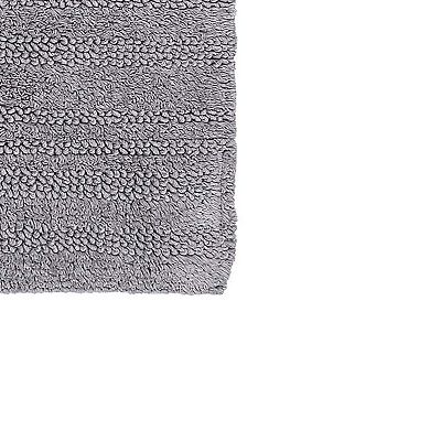 Luscious Textured Striped All Season Soft Plush Cotton Cotton Reversible & Soft Bath Rug