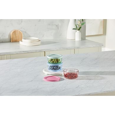 Pyrex 3-pc. Two-Cup Round Vessels with Lids