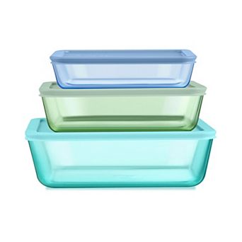 Pyrex 3 pc Rectangle Storage Container Set with Lids
