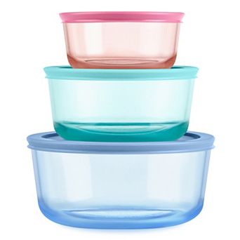 Pyrex Round Storage Vessels 3 pc Food Storage set with Lids