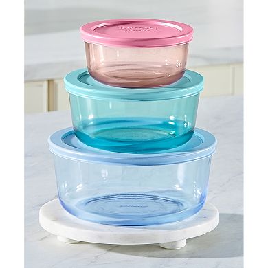 Pyrex Round Storage Vessels 2, 4 & 7-Bowls with Lids
