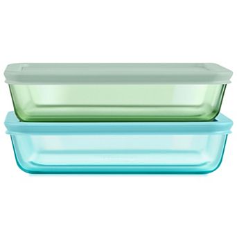 Pyrex 2 pc Rectangle Storage Vessels with Lids
