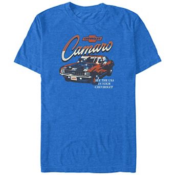 Big & Tall Chevrolet Camaro See The USA In Your Chevrolet Graphic Tee