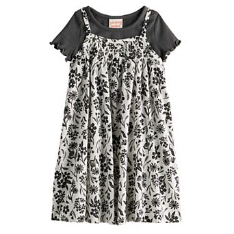 Baby & Toddler Girl Jumping Beans® 2 pc Woven Smocked Dress & Short Sleeve Tee Set