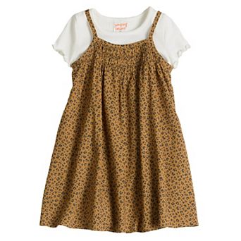 Baby & Toddler Girl Jumping Beans® 2 pc Woven Smocked Dress & Short Sleeve Tee Set