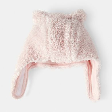 Baby Girl Carter's Sherpa Hat & Mittens Set