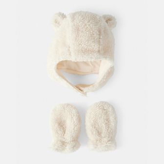Baby Carter's Sherpa Hat & Mittens Set