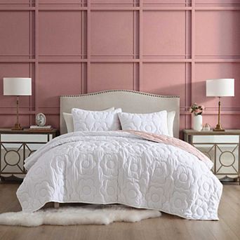 Betsey Johnson Rainbow Stitch Purple Quilt Set with Shams