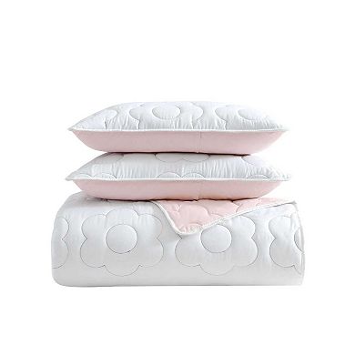 Betsey Johnson Rainbow Stitch Purple Quilt Set with Shams