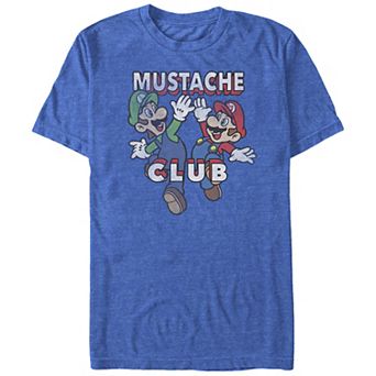 Big & Tall Super Mario Mustache Club Jumping Mario & Luigi Graphic Tee