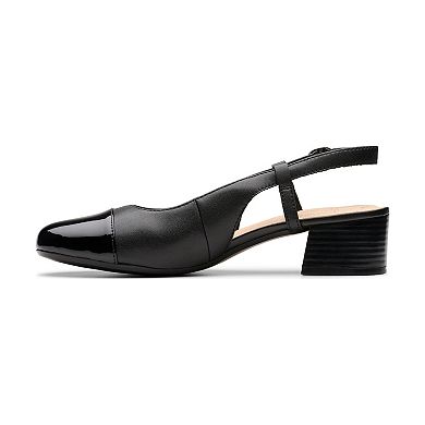 Clarks® Marilyn Rose Leather Block Heel Women's Dress Shoes