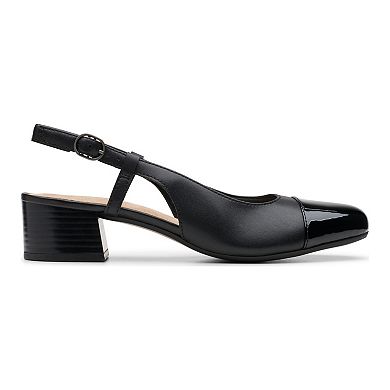 Clarks® Marilyn Rose Leather Block Heel Women's Dress Shoes