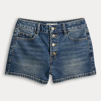 Juniors' SO® High Rise Button Fly Shorts