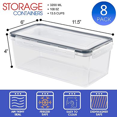 Sorbus 8 Pack (108oz/13.5cups) Airtight Food Storage Containers with Lids