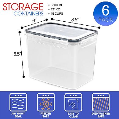 Sorbus 6 Pack (121oz/15cups) Airtight Food Storage Containers with Lids