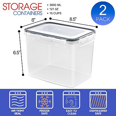 Sorbus 2 Pack (121oz/15cups) Airtight Food Storage Containers with Lids