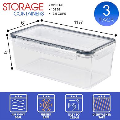 Sorbus 3 Pack (108oz/13.5cups) Airtight Food Storage Containers with Lids
