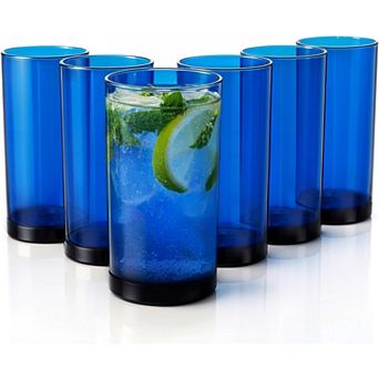 Zulay Kitchen Acrylic Glasses Drinkware - 6 pc Unbreakable Plastic Tumblers 24oz