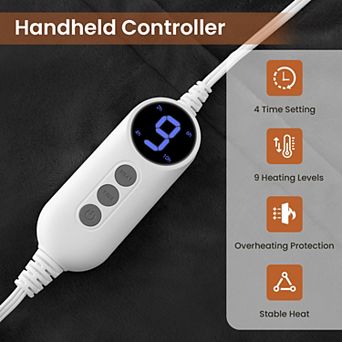 62"*84" Reversible Flannel Electric Blanket with Temperature and Timing Functions