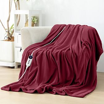 62"*84" Reversible Flannel Electric Blanket with Temperature and Timing Functions